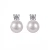 House Of Elliott Women's White Ebba Pearl Earrings With Moisanite Stones