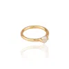 House Of Elliott Women's White / Gold Elaine Ring With One Single Chunky Pearl