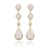 House Of Elliott Women's White Olympia Drop Earrings With Matte And Polished Semi-precious Stones In White
