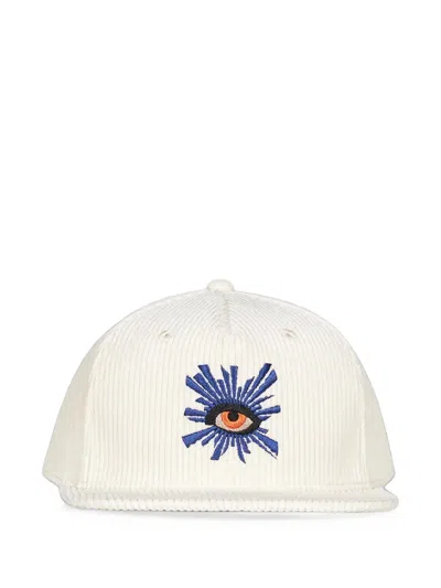 House Of Errors All-seeing Embroidered Corduroy Cap In White