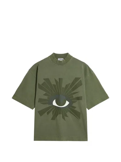 House Of Errors All-seeing Logo-patch T-shirt In Green
