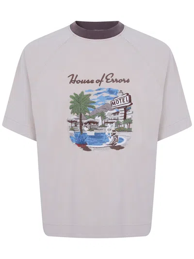 House Of Errors Beige T-shirt "motel Steakout" In Grey