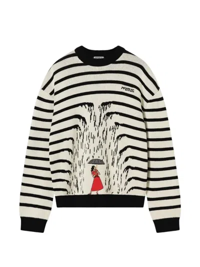 House Of Errors Gestreifter Pullover Aus Baumwolle Mit Stickerei In Multi