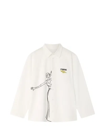 House Of Errors Femme Fatale Graphic-print Shirt In White