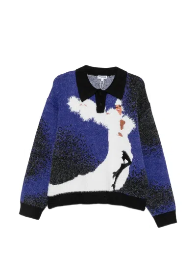 House Of Errors Graphic-intarsia Polo Shirt In Multi