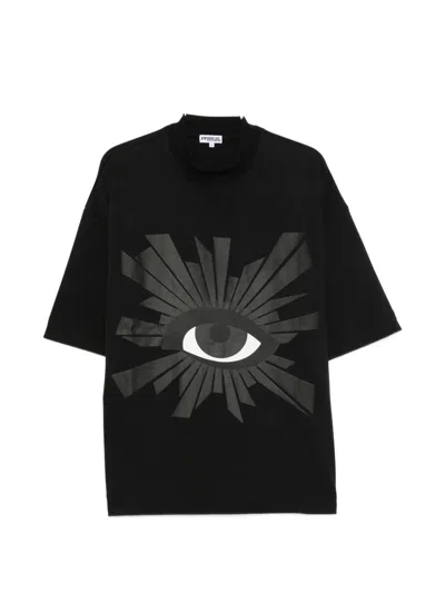 House Of Errors Graphic-print High-neck T-shirt In Black