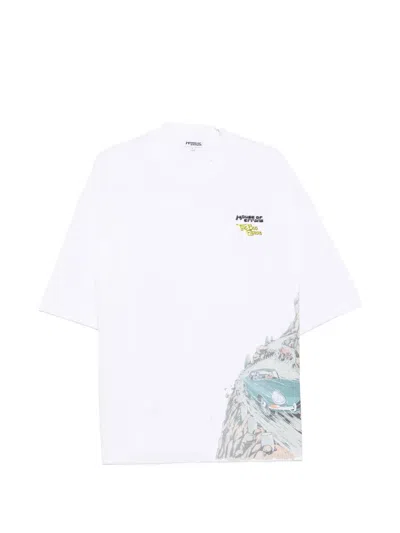 House Of Errors Graphic-print High-neck T-shirt In White