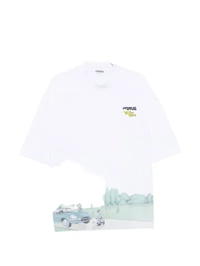 House Of Errors Graphic-print High-neck T-shirt In White