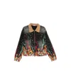 House Of Errors Paint-splatter Corduroy-collar Jacket In Black
