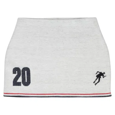 Pre-owned House Of Errors Knitted Croatia Mini Skirt 'white' | Women's Size L
