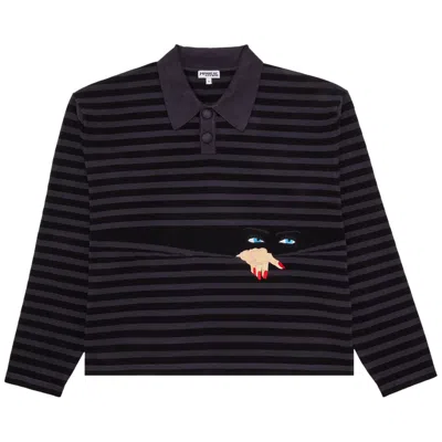Pre-owned House Of Errors Knitted Peeping Rugby 'black/grey' | Men's Size Xxl