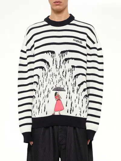House Of Errors Knitted Rain Sweater In Beige
