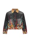 House Of Errors Paint-splatter Corduroy-collar Jacket In Multi