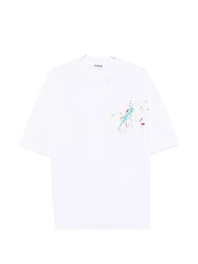House Of Errors Paint-splatter T-shirt In White