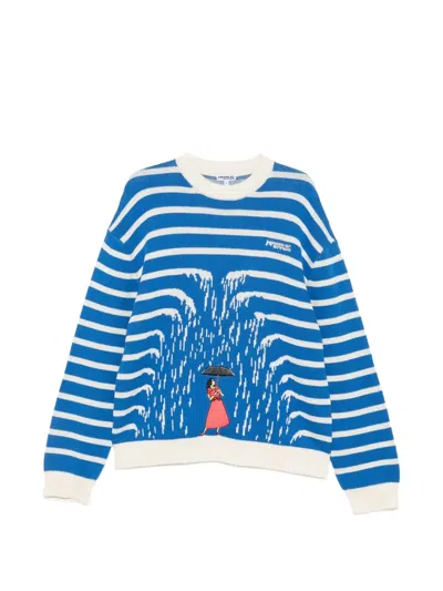 House Of Errors Striped-pattern Sweater In Blue