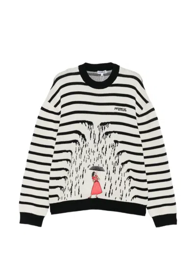 House Of Errors Striped-pattern Sweater In White