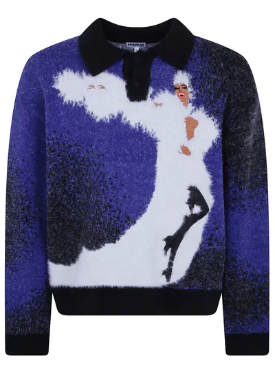 House Of Errors Jumper Knitted "femme Fatale" In Blue