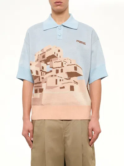House Of Errors The Apartments Knitted Polo In Blue