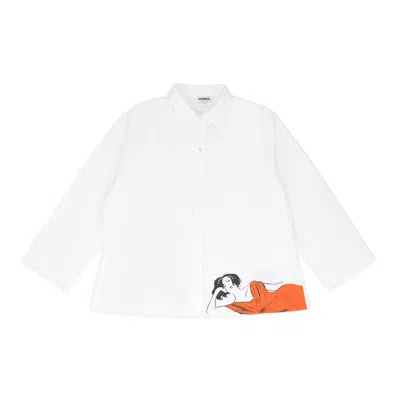 HOUSE OF ERRORS WHITE POPLIN BUTTON-DOWN SHIRT