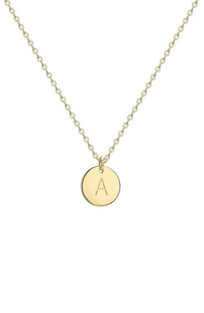 House Of Frosted 'a' Initial Pendant Necklace In Gold