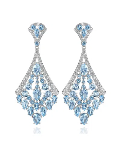 House Of Frosted Anaya Silver 9.00 Ct. Tw. Blue Topaz Chandelier Earrings