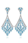 House Of Frosted Blue & White Topaz Drop Earrings In Silver/topaz