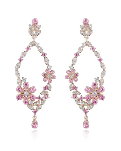 House Of Frosted Cheryl Silver 3.00 Ct. Tw. Pink Sapphire Earrings