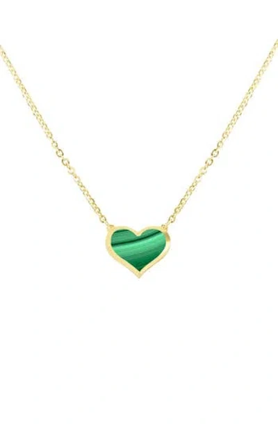 House Of Frosted Heart Pendant Necklace In Gold