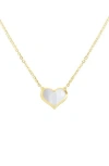 House Of Frosted Heart Pendant Necklace In Gold/mother Of Pearl