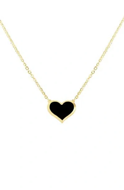 House Of Frosted Heart Pendant Necklace In Gold