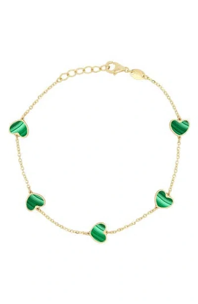 House Of Frosted Heart Station Chain Bracelet In Gold