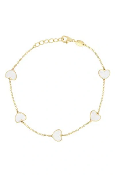 House Of Frosted Heart Station Chain Bracelet In Gold