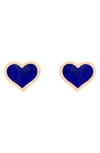 House Of Frosted Heart Stud Earrings In Blue