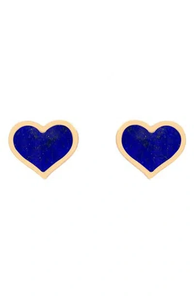 House Of Frosted Heart Stud Earrings In Blue