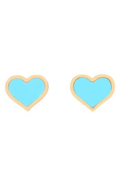 House Of Frosted Heart Stud Earrings In Gold