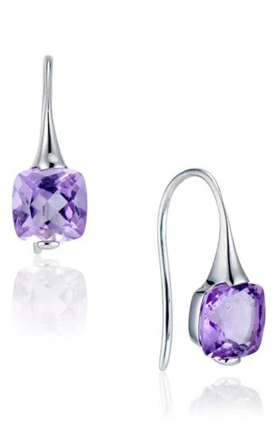 House Of Frosted Liv Sterling Silver Amethyst Drop Earrings In Purple