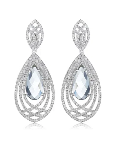 House Of Frosted Mirabel Silver 20.00 Ct. Tw. White Topaz Earrings In Metallic