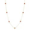 House Of Frosted Multistone Station Necklace In Gold/garnet