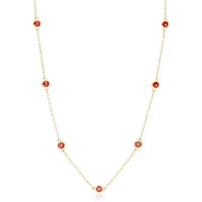 House Of Frosted Multistone Station Necklace In Gold