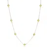 House Of Frosted Multistone Station Necklace In Gold/peridot