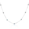 House Of Frosted Multistone Station Necklace In Silver/blue Topaz