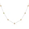 House Of Frosted Multistone Station Necklace In Silver/citrine