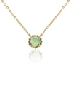 House Of Frosted Stone Floral Necklace In Gold/peridot