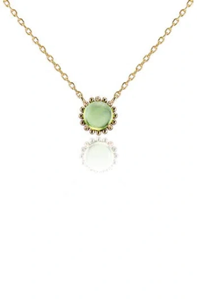 House Of Frosted Stone Floral Necklace In Green