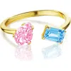 House Of Frosted Topaz Meeting Ring In Gold/blue Topaz