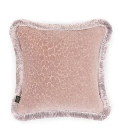 House Of Hackney Jacquard Mara Fringed Cushion In Pink