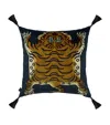 House Of Hackney Large Velvet Saber Cushion In Blue