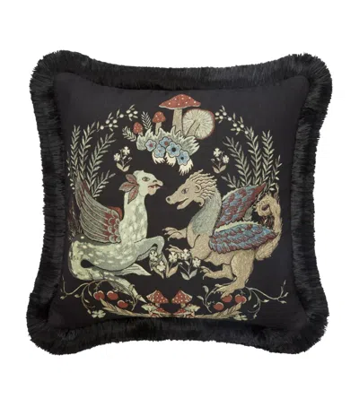 House Of Hackney Medium Jacquard Phantasia Tapestry Cushion In Green