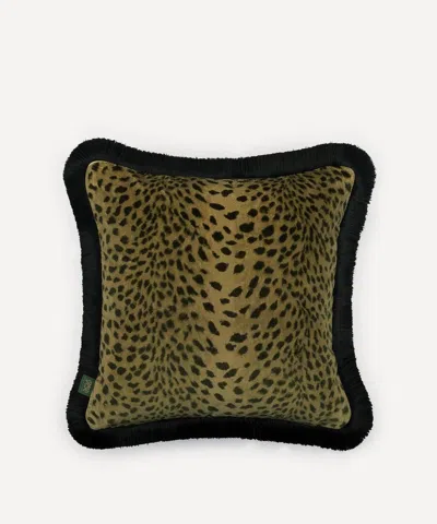 House Of Hackney Savanna Velvet Medium Fringed Cushion In Multi