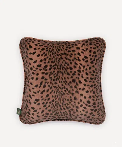 House Of Hackney Savanna Velvet Medium Piped Cushion In Brown